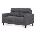 thumbnail image 1 of HFO Asher Modern Polyester Fabric Upholstered Channeled Loveseat in Gray, 1 of 10