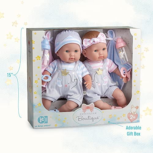 Berenguer Boutique TWINS 15 Soft Body Baby Dolls 12 Piece Gift Set with Open Close Eyes Perfect for Children 2 Walmart