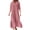 Pink, variant on Women's Cotton Linen Dress Casual Button down Long Sleeve Ruffle Long Dress Plus Size Lapel Collared Maxi Dress