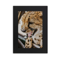 thumbnail image 1 of Organismo animal salvaje leopardo terrestres Marco de Fotos de escritorio imagen Arte Negro Pintura 5x7 pulgadas, 1 of 4