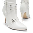 thumbnail image 2 of DREAM PAIRS Women's Metallic Stiletto Heeled Knee High Boots Sexy Fashion Pointed Toe Dress Boots with Stud and Zipper Tassel, 2 of 7