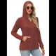 thumbnail image 4 of Sudadera con Capucha de Moda para Mujer, de Larga y Cuello en V, Informal, para Otoño e Invierno. Vino Tinto L, 4 of 7