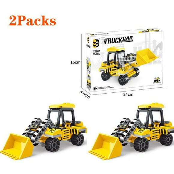 2Packs Truck Car Toy City Engineering Bulldozers Assembled Blocks Children‘s Toys