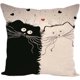 thumbnail image 4 of SZTXJ Pillow Case, Set of 4 Cotton and Linen Printed Black and White Cat Square Cushion Cover for Bed Car Home Sofa 45 x 45cm(black cat), 4 of 5
