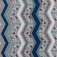 thumbnail image 2 of Zelouf Lana Chevron Floral On Chinese Hi Multi Chiffon  , Sewing, DIY, Crafts Fabric by the Yard, 841 Dkteal/rust, 50 Yard, 2 of 2