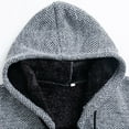 thumbnail image 3 of Jinda Men's Long Sleeve Cardigan Sweater Hooded Cardigan Sweater Warm Zip Up Full Zip Winter Cozy Fall Fitted Cardigan Grey Medium, 3 of 4