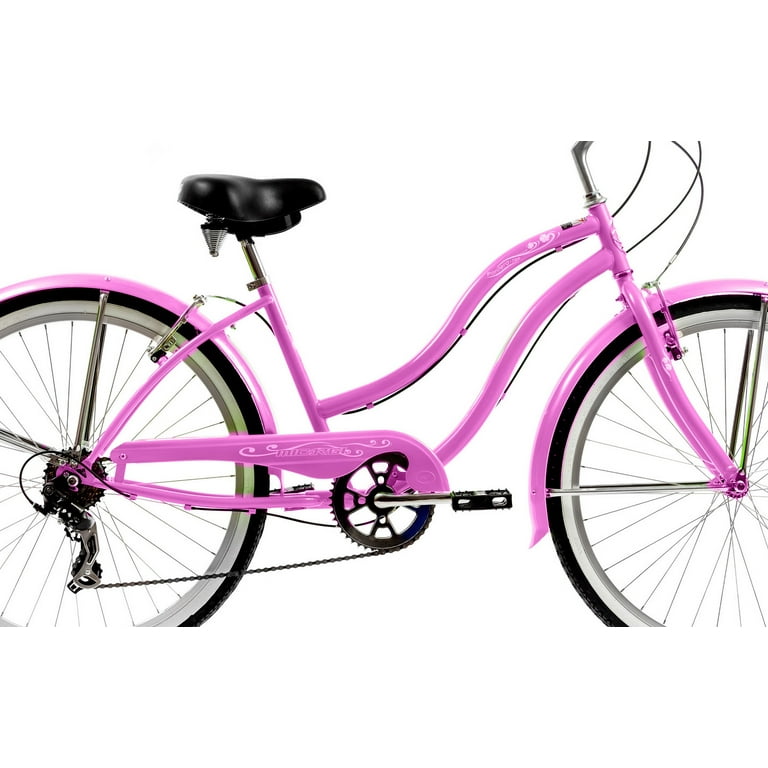 Free Shipping! Wonder Wheels 26 In. Pink Beach Cruiser Shimano 7