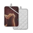 thumbnail image 2 of Qxltty Orange Cat The Universe Pattern Oven Mitts 2-Pack Heat Resistant Quilted Oven Gloves with Hanging Loop for Microwave BBQ & Kitchen Use, 2 of 7
