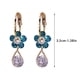 thumbnail image 4 of Pendientes para mujer, regalos para mujer, pendientes de cristal con flores de moda, pendientes brillantes con brillantes diamantes de imitación cúbicos, circonitas cúbicas, maravilloso regalo, pendie, 4 of 5