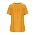 thumbnail image 4 of ZyeKqe Womens Tops Casual Summer Round Neck Short Sleeve Basic Tunics Pleated Loose Fitted Plain Shirts, 4 of 4