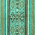 thumbnail image 1 of Ahgly Company Indoor Square Abstract Turquoise Blue Modern Area Rugs, 7' Square, 1 of 4