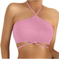 thumbnail image 3 of Ahuyic Womens Bra,Summer Plus Size Bra,Womens Solid Color Wireless Together Breast Milk Strapless Daily Bra,Pink,S, 3 of 5