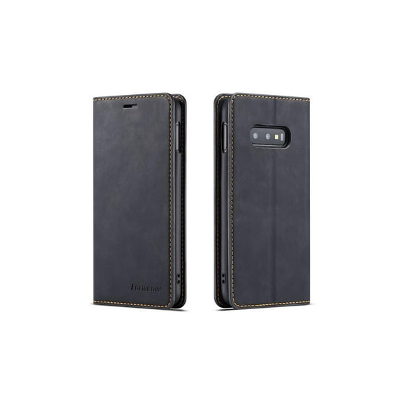 Samsung Galaxy S10e Case, Premium PU Leather Cover TPU Bumper with Card Holder Kickstand Hidden Magnetic Shockproof Flip Wallet Case