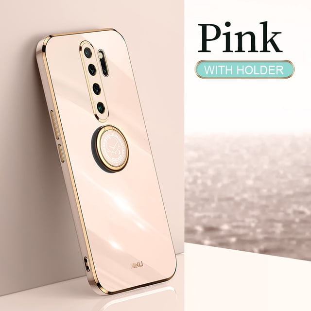 Funda de teléfono con soporte de anillo de dedo cuadrado chapado para Xiaomi Redmi Note 8 Pro 2021 nuevo Note8 8pro funda de silicona suave de lujo con soporte Tan Jianjun unisex