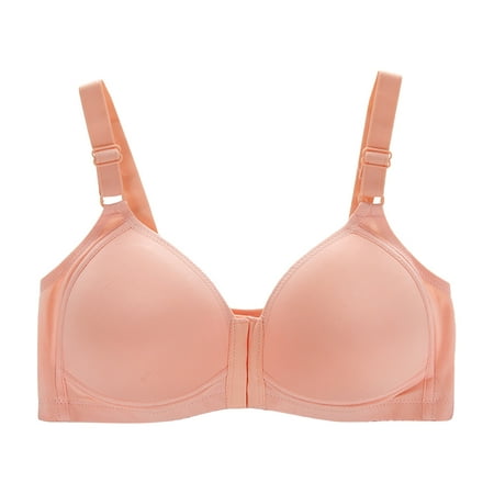 

DNDKILG Padded Plunge Bras Front Closure Bras for Women Underwire Push Up Bra Orange 85