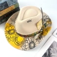 thumbnail image 2 of Valora Stylish Western Cowboy Hat For Men And Women Wide Brim Fedora With Beaded Band Classic Outdoor Country Fashion Accessory White, 2 of 4