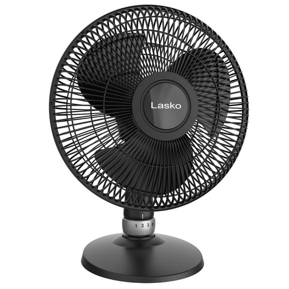 Lasko 12" Oscillating 3-Speed Performance Table Fan, Black, D12525