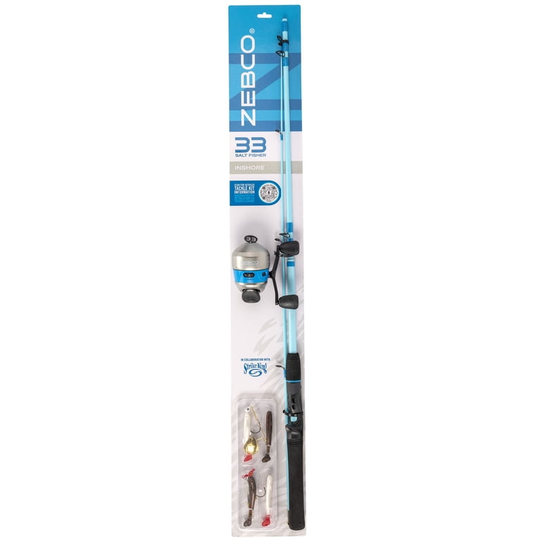 Zebco 33 Salt Fisher Spincast Reel and Fishing Rod Combo, 6-Foot 6