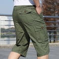 thumbnail image 6 of hopeusnice Mens Casual Beach Graphic Loose Running Shorts Workout Cotton Linen Cargo Shorts Activewear Sweat Shorts Fashion Summer Mid Waist Pants with Pockets Pants Army Green XXXXL, 6 of 8