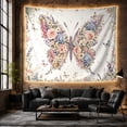 thumbnail image 6 of Colorful Floral Butterfly Tapestry Wall Hanging, 6 of 7
