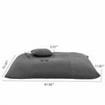 thumbnail image 2 of 61.02''Corduroy Floor Bean Bag Chair, Gray/Black L-Shaped Lounger, Removable Cover, Foam Filled, Ergonomic Design for Living Room, Adults and Children, Gray, 2 of 8