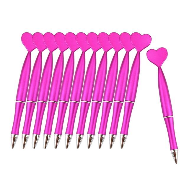 12 bolígrafos con forma de corazón para fiesta de San Valentín, tinta negra, novedosos bolígrafos con forma de corazón. rosa roja