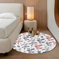 thumbnail image 3 of Grey Red Botanical Round Rug 4ft Washable Circle Entryway Rugs Non Slip Watercolor Spring Floral Summer Leaf Area Rug Indoor Floor Carpet for Bedroom Kitchen Living Room Home Office Dining Room, 3 of 8