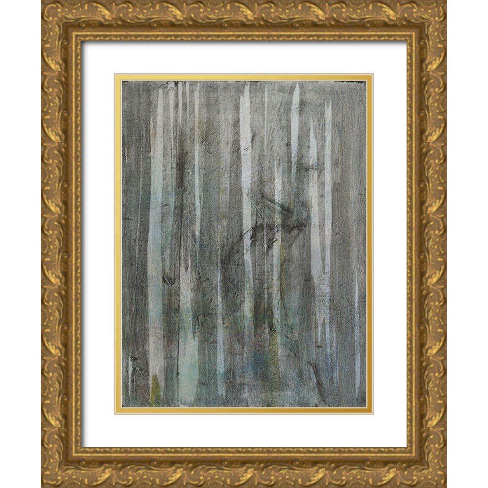 Fuchs Jodi 15x18 Gold Ornate Wood Framed with Double Matting Museum Art Print Titled - Birch Forest Abstracts I