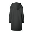 thumbnail image 7 of Tiijoy Women's Hooded Zip Up Long Jacket Solid Color Casual Coat Outerwear with Pockets, 7 of 7