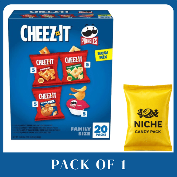Cheez-It Crackers Flavor Mix Snack Variety Pack - 16.95oz/20ct-1 pack-with candy pack