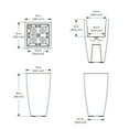 thumbnail image 5 of Mayne Kobi 15" x 15" x 26" Square Tall White Self-Watering Plastic Planter, 5 of 6