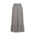 thumbnail image 4 of ZVNAΖH Pants for Women Casual Wide Leg Cotton Linen Loose Elastic Waist Pants for Women, 4 of 5