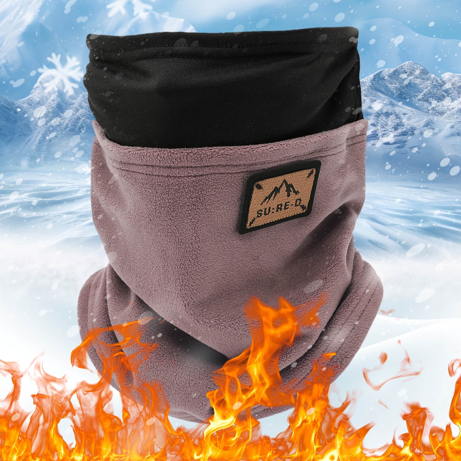 Tanhomme 2Pack Neck Warmer Gaiters for Men Women Winter Neck Scarves Fleece Cold Weather Gear Ski Accessories Winter Woolen Warm Women Ski Scarf Cold Weather Men Knit Bib Double Bib
