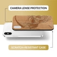 thumbnail image 6 of Case Yard Wooden Case Outside Soft TPU Silicone, Slim Fit Shockproof Wood Protective Phone Cover for Girls Boys Men and Women, Supports Wireless Charging Headphone Skull Design case for iPhone-X, 6 of 7