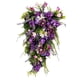 thumbnail image 4 of Corona floral en forma de lágrima, decoración de ventanas de pared de primavera, corona de puerta delantera, guirnalda para chimenea, hogar, boda, fie Púrpura, 4 of 8