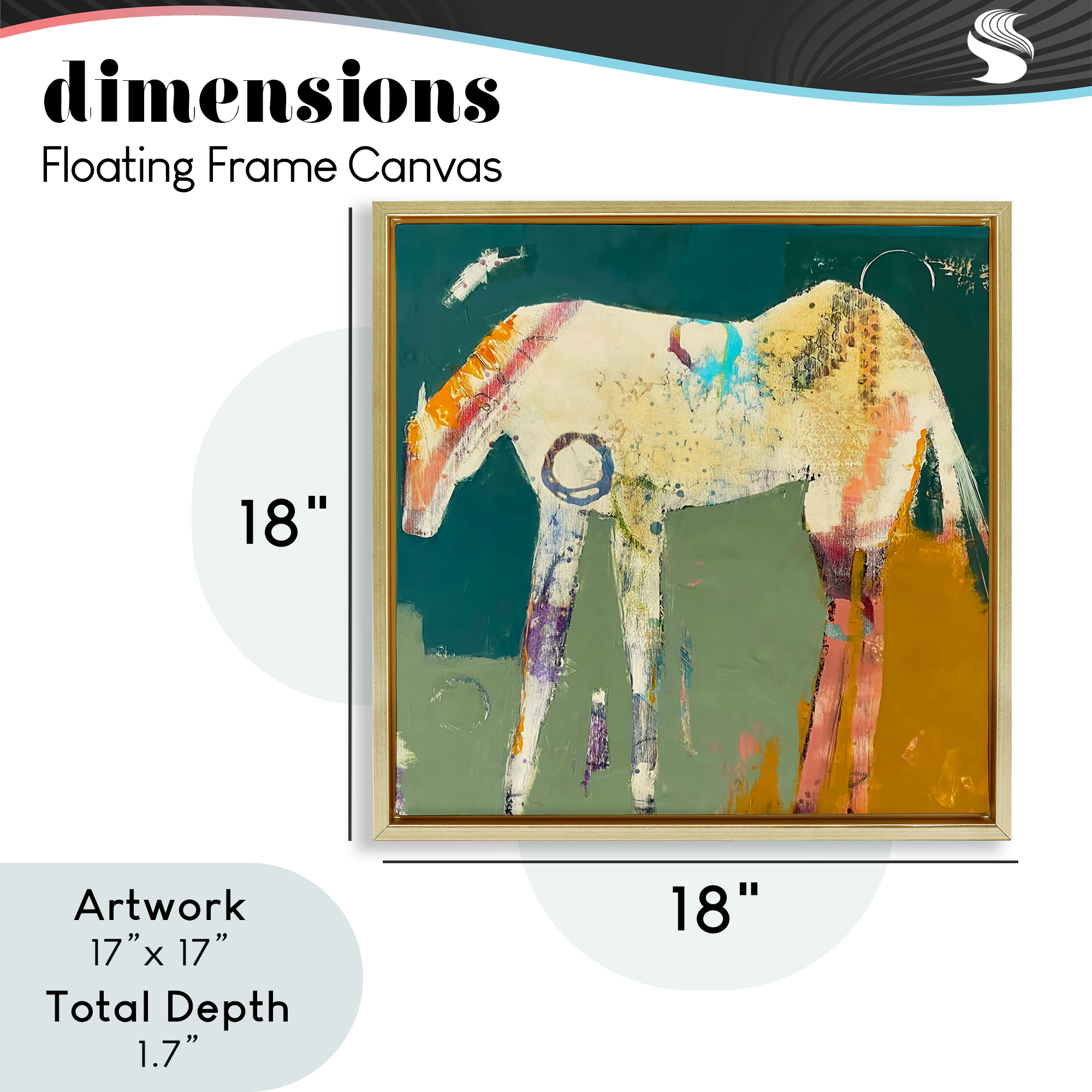 Into The Mystic Horse Gold Framed Floater Canvas Wall Art, design by Dianna Fritzler