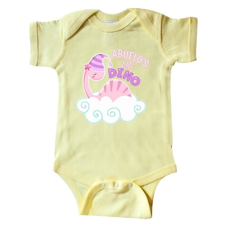 

Inktastic Abuelo s Lil Dino with Cute Pink Baby Dinosaur Gift Baby Boy or Baby Girl Bodysuit