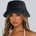 thumbnail image 1 of Bucket Hats Winter Thick Bucket Warm Hat Bucket Cap Basin Hat For Women Men Solid Color Style Bucket Hats, 1 of 6