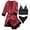 Red, variant on BadPiggies Women's Satin Pajama 4Pcs Set Sleepwear Floral Lace Trim Cami Lingerie Homewear Nightwear with Robe (S, Pink)