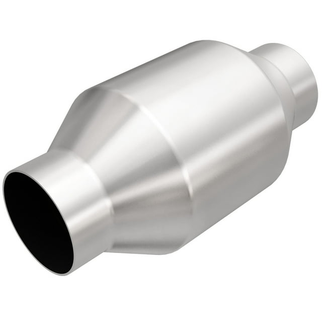Magnaflow 48 State Converter Catalytic Converter 53956 Universal 48 State; Stainless Steel; Single 2-1/2 Inch Slip-Fit Inlet; Single 2-1/2 Inch Slip-Fit Outlet; 4 Inch Width X 8 Inch Overall Length
