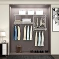 thumbnail image 4 of Wall Mounted Closet Organizer System 3 to 5 FT, Reinforced Steel Frame with Adjustable Wire Shelving, Maximize Storage for Bedroom or Garage, White, 4 of 5