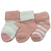 Lian LifeStyle Children's 3 Pairs Combed Cotton Crew Socks Stripes Size(0Y-2Y)