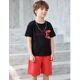 thumbnail image 4 of Arshiner Boys Drop Shoulder T-Shirt & Drawstring Waist Shorts Set Casual Summer Clothes, 4 of 6