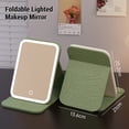thumbnail image 3 of Foldable Makeup Mirror with LED Lights, Stepless Dimming Portable Mirror for Makeup with Brightness and Color Temperature Adjustable, Triangle Support for Stability, 3 of 7