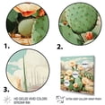 thumbnail image 3 of Designart "Coral Green Cactus Desert Blooms Painting IV" Floral Wall Decor, 3 of 5
