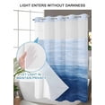 thumbnail image 4 of No Hook Cloth Fabric Shower Curtain with Snap in Liner, Navy Blue Ombre Waterproof Shower Curtains Set with See Through Top Window, Modern Abstract Art Ocean Oil Painting Bath Curtains Shower 36"x78", 4 of 6