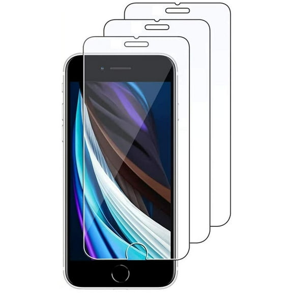 3-Pack HD Premium Tempered Glass Screen Protector for iPhone SE (3rd & 2nd gen) and iPhone 8/7/6S/6