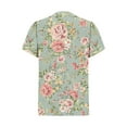 thumbnail image 5 of QATAINLAV Business Work Tops for Women Dressy Casual Blouses Cute Tulip Hem Short Sleeve Tshirts Fashion Floral Print V Neck Henley Shirts Multicolor S, 5 of 6