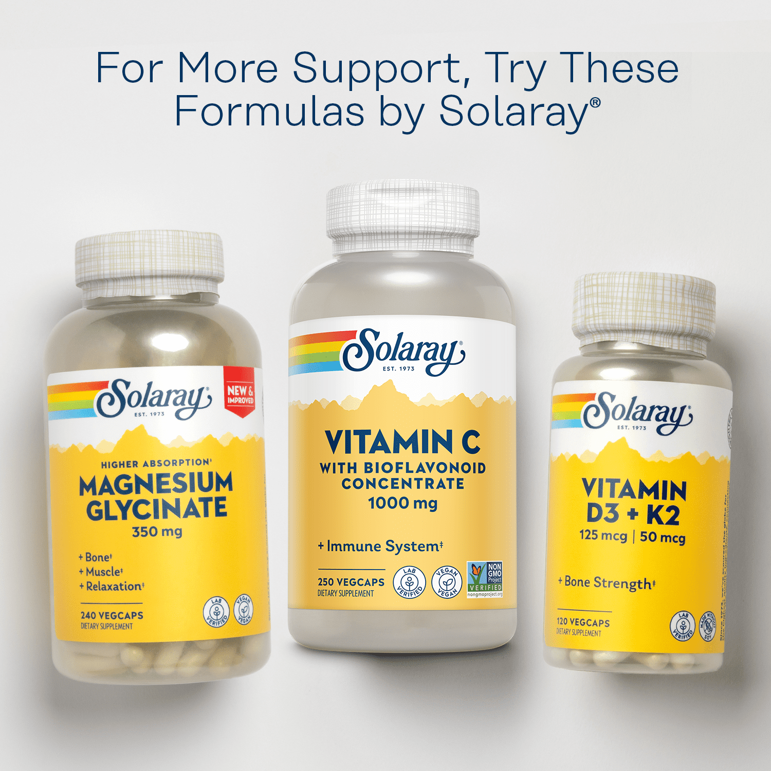 Solaray Vitamin C with Bioflavonoid Concentrate 1000mg, Healthy Immune Function, Skin, Hair & Nails Support, 250 VegCaps