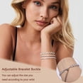 thumbnail image 2 of Soleilie Tennis Bracelets For Women - Silver Plated Bracelet Stack Cubic Zirconia CZ Diamond Adjustable Stackable Bracelets Set For Prom Wedding Jewelry Gift 3Pcs, 2 of 7